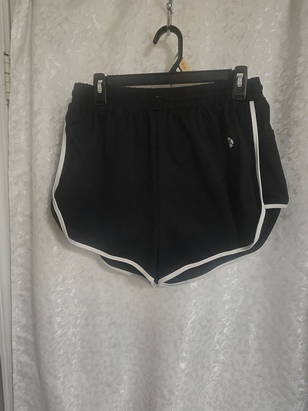 Black Athletic Shorts with White Trim — Women's Active Runner Shorts